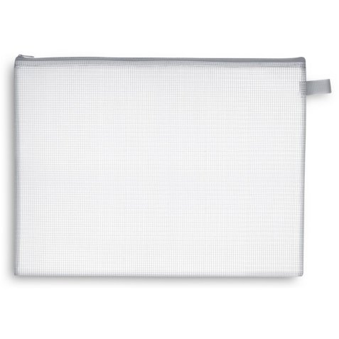 Pochette zippée PVC renforcé semi-transparente pour le courrier, format 34,5x26cm, épaisseur 0,5cm