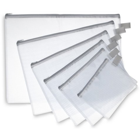 Pochette zippée en PVC renforcé semi-transparente pour le courrier, format 17x13cm épaisseur 0,5cm