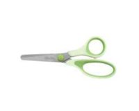 Ciseaux wonday uni'vert 13cm lames acier inox bouts ronds  anneaux asymetriques