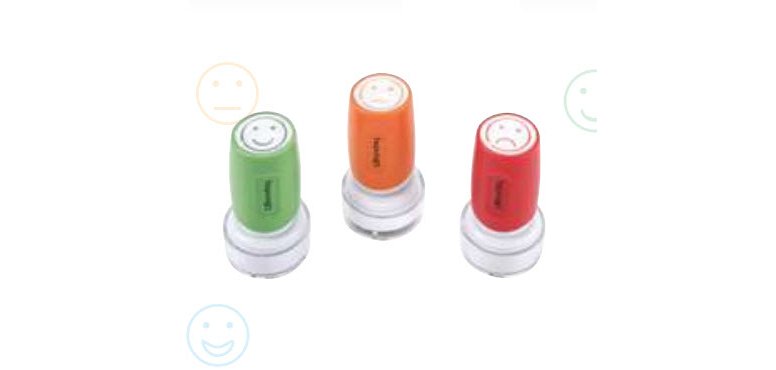 Lot tampons d evaluation wonday motifs tetes           emoticones 5000 impressions   non rechargeables 3 unites