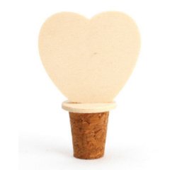 Bouchon de bouteille graine creative embout cîur 5x3x8cm  a decorer