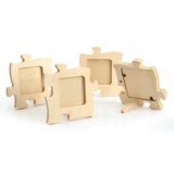 4 Cadres puzzle en bois à décorer, dimensions 160x160x10mm