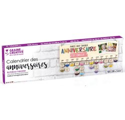 Calendrier perpetuel anniversaire graine creative  bois avec 50 disques a        decorer