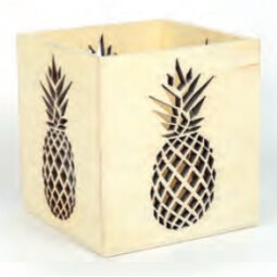 Photophore ananas en bois à décorer, format 10x10x10cm