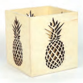 Photophore ananas en bois à décorer, format 10x10x10cm