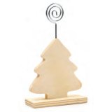 Porte photo en bois à décorer, forme sapin, format 90x35x145mm