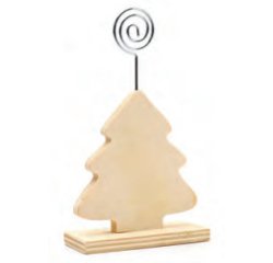 Porte-photos graine creative bois et clip metal forme      sapin 15x9x1cm coloris        naturel