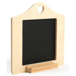 Mini ardoise contour bois à décorer, format 150x150x6mm