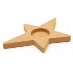 Porte bougie en bois médium à décorer, forme étoile, format 105x109x12mm