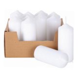 Lot de 12 bougies Blanches à décorer format 110x40mm