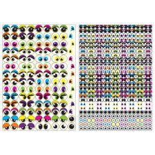 Sachet de 594 gommettes yeux adhésifs colorés assortis