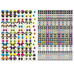 Gommette adhesive graine creative forme yeux mobiles   diametre 8 et 15mm 2 planches 594 unites