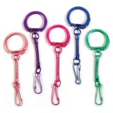 10 porte-clés mousquetons couleurs assorties métal, Violet, Rose, Saumon, Vert clair