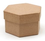 Boîte en carton à décorer forme hexagonale 7.8x5cm