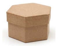 Boîte en carton à décorer forme hexagonale 7.8x5cm