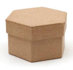 Boîte en carton à décorer forme hexagonale 7.8x5cm