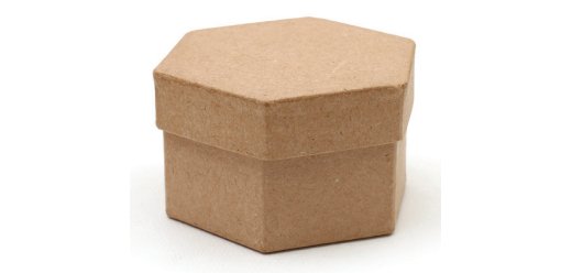Boîte en carton à décorer forme hexagonale 7.8x5cm