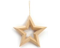 Suspension etoile graine creative carton noel          19x20x2,5cm