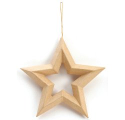 Suspension etoile graine creative carton noel          19x20x2,5cm