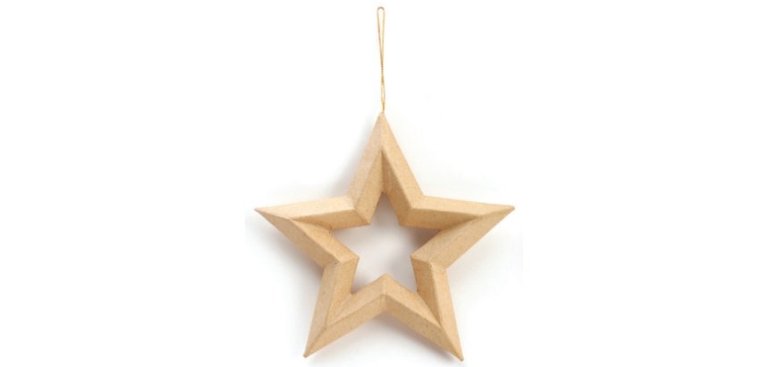 Suspension etoile graine creative carton noel          19x20x2,5cm