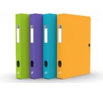 Boîte Oxford capacité standard Memphis 24x32cm dos 40mm avec bouton pression couverture polypro coloris assortis style