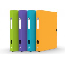 Boîte Oxford capacité standard Memphis 24x32cm dos 40mm avec bouton pression couverture polypro coloris assortis style
