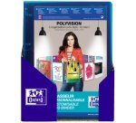 Classeur Oxford polyvision a4 dos 30mm 4 anneaux ronds couverture polypro translucide coloris assortis