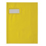 Protège-cahier elba styl'sms pvc opaque 12/100e sans phtalates porte-étiquette et étiquette 170x220mm jaune