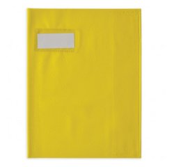Protège-cahier elba styl'sms pvc opaque 12/100e sans phtalates porte-étiquette et étiquette 170x220mm jaune