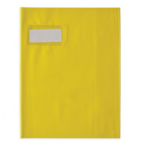 Protège-cahier elba styl'sms pvc opaque 12/100e sans phtalates porte-étiquette et étiquette 170x220mm jaune