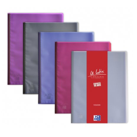 Protège-documents LUTIN VISION 80 vues, 40 pochettes. En PVC translucide. Coloris assortis