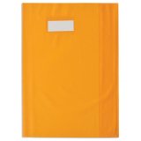 Protège-cahier elba styl'sms pvc opaque 12/100e sans phtalates porte-étiquette et étiquette a4+ 240x320mm orange