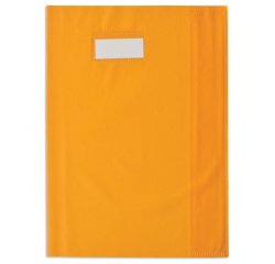 Protège-cahier elba styl'sms pvc opaque 12/100e sans phtalates porte-étiquette et étiquette a4+ 240x320mm orange
