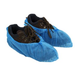 Boîte de 300 couvre-chaussures en polypropylène non-tissé Bleues antidérapant (3 sachets de 100)