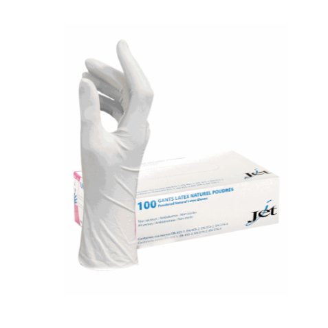 Boîte distributrice 100 gants économiques en latex légèrement poudrés L24 cm Ambidextres Taille 9-10 - Boîte de 100 gants