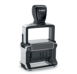 Tampon dateur trodat 5117 12 formules au choix léger incassable date 4mm changement par molette 41x25mm coloris noir