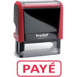 Timbre formule PAYE - Xprint à encrage automatique Rouge. Dim.empreinte 45x16mm