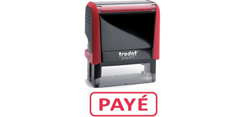 Formule commerciale trodat xprint payé empreinte 44x15mm encrage automatique rechargeable rouge