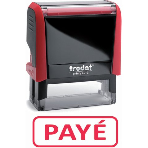 Timbre formule PAYE - Xprint à encrage automatique Rouge. Dim.empreinte 45x16mm