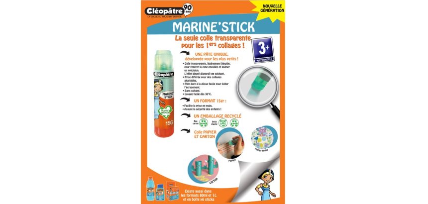 Colle cléopâtre stick coloris bleu marine