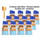 Lot de 12 flacons vides 80ml / bouchon avec pinceau intégré