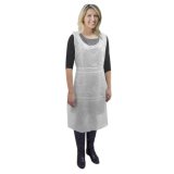 Paquet de 100 tabliers à usage unique en polyéthylène Blanc - Longueur 117 cm, largeur 71 cm