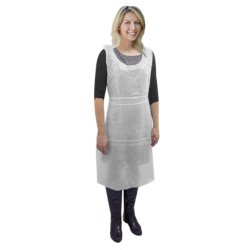 Paquet de 100 tabliers à usage unique en polyéthylène Blanc - Longueur 117 cm, largeur 71 cm