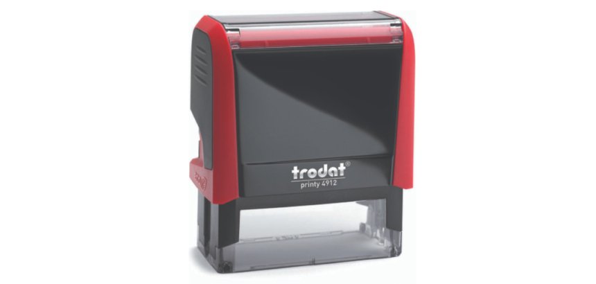 Formule commerciale trodat xprint rappel empreinte 44x15mm encrage automatique rechargeable rouge