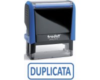 Formule commerciale trodat xprint duplicata empreinte 44x15mm encrage automatique rechargeable bleu
