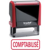 Timbre formule COMPTABILISE - Xprint à encrage automatique Rouge. Dim.empreinte 45x16mm