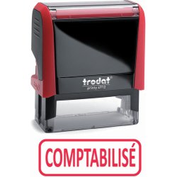 Timbre formule COMPTABILISE - Xprint à encrage automatique Rouge. Dim.empreinte 45x16mm