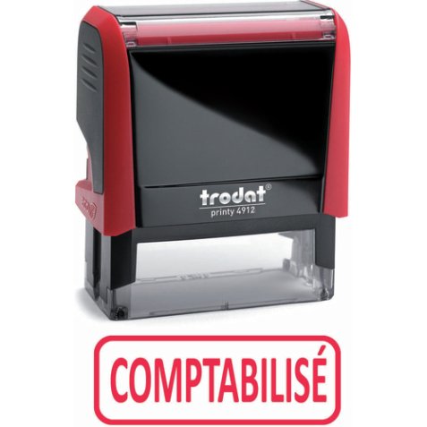 Timbre formule COMPTABILISE - Xprint à encrage automatique Rouge. Dim.empreinte 45x16mm