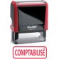 Timbre formule COMPTABILISE - Xprint à encrage automatique Rouge. Dim.empreinte 45x16mm
