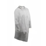 Blouse visiteur Blanche non-tissé 100% polypropylène fermeture à boutons, 2 poches taille unique